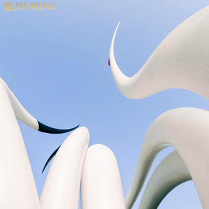 Sculptures d'oiseaux en acier inoxydable sur mesure en plein air soudage simulé <span class=keywords><strong>cygnes</strong></span> blancs volant oies <span class=keywords><strong>sauvages</strong></span> métal Art ange mode - Product Image 2