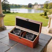 Coffret cadeau en bois gravé personnalisé, ensemble de verres à whisky, verre à whisky en cristal taillé en diamant avec sous-verres en bois, cadeau personnalisé pour homme