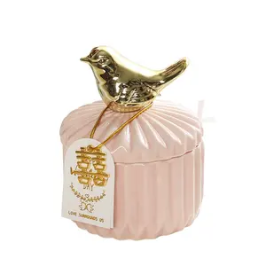 Bird Animal Jewelry Box Ceramic Jar Ceramic Jewelry Box for Wedding Candy Chocolate Ring Storage Packing Display