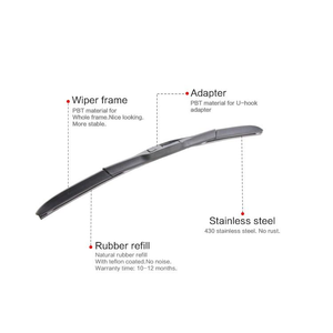 Escobillas Limpiaparabrisas Universales de Caucho Natural Suave sin Estructura Carall para Previa y Múltiples Modelos - Compatibles con OEM - Product Image 5