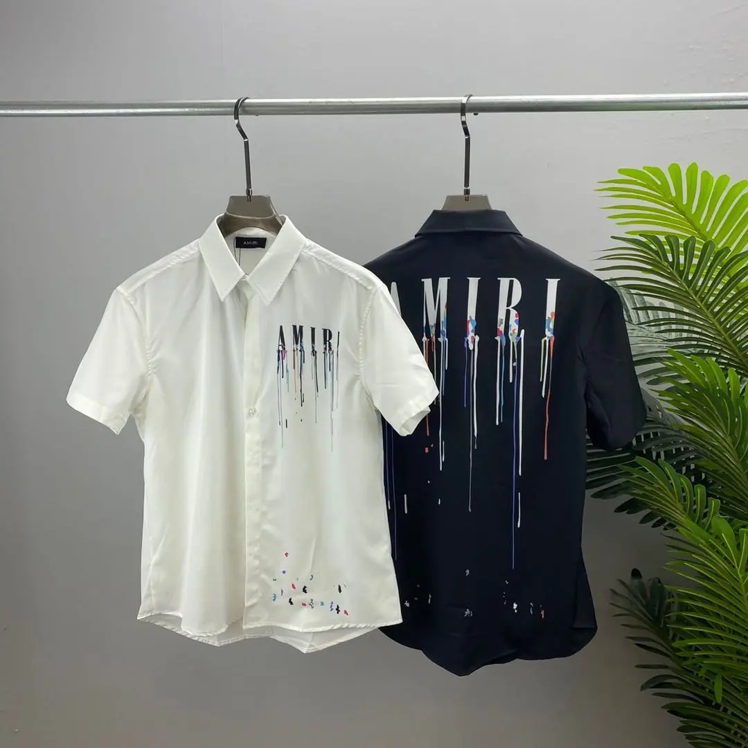 2022 summer new 3D digital print T-shirt Lapel shirt open lining White Anti-pilling Satin Breathable Chinese Style Long Shirt