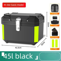 Boîte arrière de moto JFG 45L ABS, boîte supérieure de moto en matériau PP, design autocollant, boîte arrière de moto