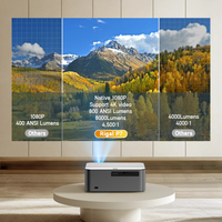 Proyector Portátil P7 con el Mejor WiFi 5G para USB, 4K 1080P, Profesional, de Techo, Android, para Luz Diurna, 800 Lúmenes, HIFI Estéreo