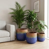 Pot Bunga Keramik Modern yang Kokoh dengan Lubang Drainase untuk Penggunaan di Dalam/Luar Ruangan & Rumah Tangga