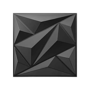Hiện đại <span class=keywords><strong>3D</strong></span> PVC Panel tường hình học kim cương hình dạng cho nội thất không thấm nước Matt đen hình nền sticker cho phòng khách phòng ngủ - Product Image 1