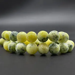 Gorgeous Beads for Jewelry Making Necklace Bracelet Matte Frosted Yellow Howlite Loose Gemstone Round Beads