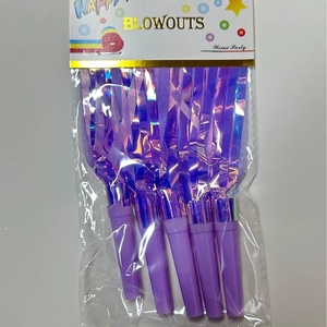 Iridescent Foil Fringe Party Blowouts Noise Makers Multicolor Plastic <b>Whistle</b> Horn 6pcs Set For Birthday Party Favor Supplies - Product Image 4