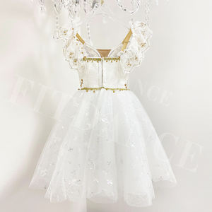 0535 उच्च गुणवत्ता वाले वयस्क बच्चे सफेद सुनहरे पैटर्न स्टीज डेन्सेवियर पार्टी पोशाक पेशेवर बैले प्रदर्शन ट्यूटू ड्रेस - Product Image 2