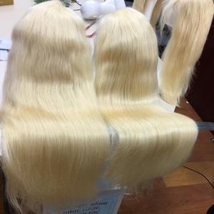 Peluca de encaje completo en color rubio, cabello humano 100%, sin enredos ni caída - Product Image 5