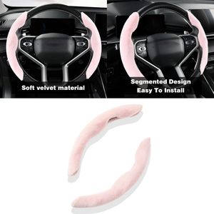 Funda de Volante de Terciopelo Suave, 2 Piezas, Segmentada, Cálida, Antideslizante, para Invierno, Compatible con Volantes en Forma de D - Product Image 2