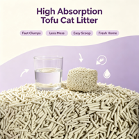 Litière pour chat en vrac, écologique, de qualité supérieure, sans poussière, antibactérienne, à base de tofu
