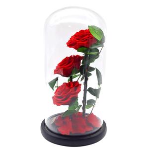 Giorno di San Valentino Anniversario di Matrimonio Compleanno Conservato <span class=keywords><strong>Rosa</strong></span> Mai Appassito Rose Fiore in 12.5X6 Cupola di Vetro Regalo - Product Image 4