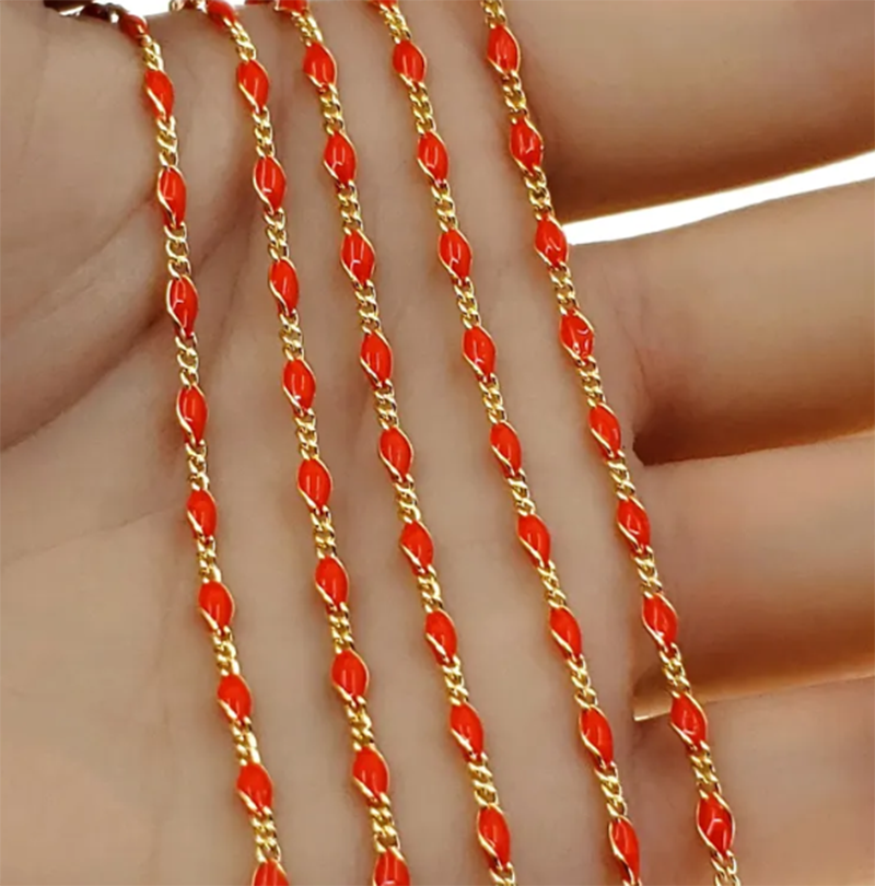 14K Oro Lleno-Rojo Brillante