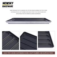 4 moules à baguettes en aluminium antiadhésifs, bâtonnets longs français perforés pour la cuisson du pain, pour usage commercial en boulangerie NEWSKY BAKEWARE