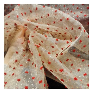 YS-13 Rotwein-Swiss-Dot-Jacquard-Bubble-Seersucker-Organza-Stoff mit goldenem Glitzer-Design für Ballkleider - Product Image 3