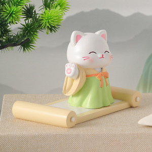 ที่วางโทรศัพท์รูปแมวกวัก ของตกแต่งโต๊ะเรซิ่น ของขวัญน่ารัก - Product Image 3