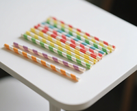 Paille de papier jetable de couleur personnalisée de luxe blanc du fabricant chinois en stock