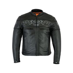 Motorbike-Moto Raced Jacket <b>Black</b> Slim-Fit Motorcycle Genuine Lambskin-<b>Leather</b> Jackets - Product Image 1