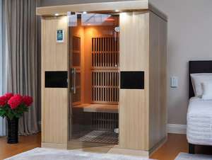 <span class=keywords><strong>Sauna</strong></span> de jardín de infrarrojo lejano de diseño moderno para 4 personas, <span class=keywords><strong>sauna</strong></span> de vapor seco para exteriores con certificación ETL, con madera maciza de cicuta, Compra ahora - Product Image 4