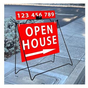 Custom Yard Open House Sign Foldable <b>Swing</b> Metal a <b>Frame</b> Stand - Product Image 1