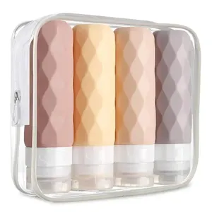Bouteilles cosmétiques personnalisées avec logo 90 ml, ensemble de flacons de lotion anti-fuite approuvé, kit de flacons de voyage en silicone rechargeables - Product Image 1