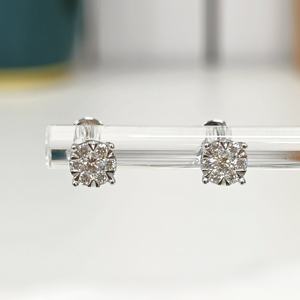 18k oro bianco 0,15 ct taglio rotondo diamante ogni H/SI orecchini nuovo caldo vendite <span class=keywords><strong>MR</strong></span> E0927 - Product Image 1