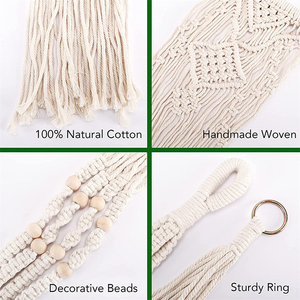 Lot de 6 supports pour plantes suspendus à l'intérieur, faits à la main en corde, pour chambre à coucher, décoration bohème pour la maison - Product Image 3