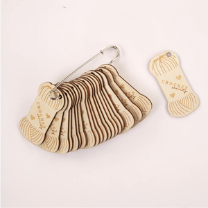 Calibre à aiguilles à tricoter personnalisé, bobine en bois ou bobine, <span class=keywords><strong>service</strong></span> de découpe laser, artisanat en bois, règle à tricoter, carte d'enroulement de fil - Product Image 3