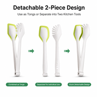 Pince de cuisine multifonction détachable en nylon et silicone, pince à salade, pince à pâtes, séparateur d'herbes, compatible lave-vaisselle, sans BPA