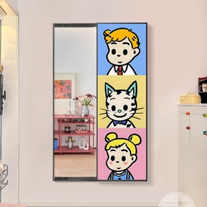 3D มิกกี้<span class=keywords><strong>การ์ตูน</strong></span> INS อลูมิเนียมอัลลอยด์สูงระดับ<span class=keywords><strong>เต็ม</strong></span>ความยาวกระจกทางเดินกดดึงตกแต่งภาพวาดฐานผ้าใบ - Product Image 1