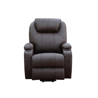Ziye — chaise rehaussante électrique, siège inclinable de massage et de chaleur, couleur marron, avec support de gobelets