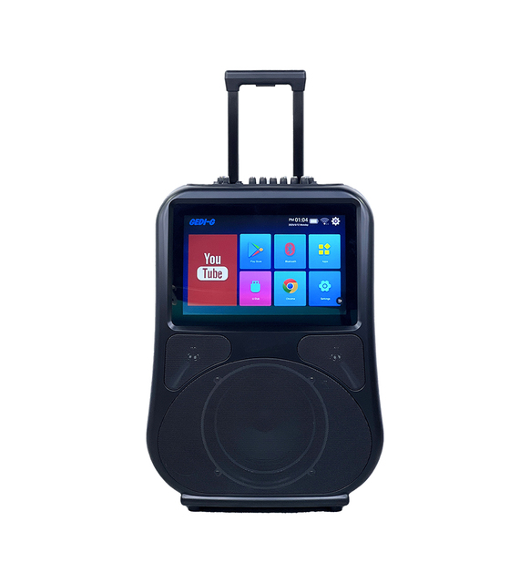 GEDI-G KTV Karaoke Speaker DG-1418 60W 7200 MAh WIFI Speaker with 14.1 Inch Screen Trolly Speaker with Microphone