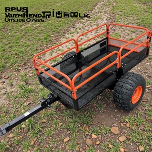 1500LBS Capacité de charge <span class=keywords><strong>ATV</strong></span> Utilitaire Chariot Cargo Remorque Jardin Remorques Ferme Benne Chariot Tondeuse À Gazon Basculement Remorque - Product Image 4