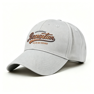 Gorra de Béisbol de 6 Paneles en Algodón Lavado Gris Claro con Logotipo Bordado Retro Personalizado para Uso Diario - Product Image 2