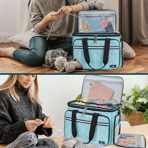 Échantillon gratuit : Sac de rangement personnalisé pour fils à tricoter avec couvercle et séparateur intérieur pour aiguilles à tricoter circulaires et droites - Product Image 4