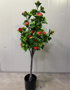 Divers arbres fruitiers réalistes, arbres artificiels verts avec des pêches, des fraises, des kumquats, des cerises, arbres décoratifs pour la maison et Noël - Product Image 6