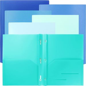 Thư mục 6 mảnh, chất kết dính 3 vòng với khóa kim loại, 6 màu ven biển, thích hợp cho đồ dùng học tập và văn phòng. - Product Image 1