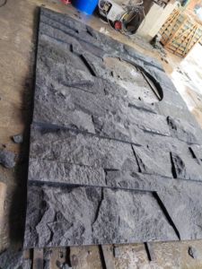 Popular piedra de granito gris oscuro piel pared cadding seta piedra para decoración Exterior e Interior - Product Image 6