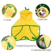 Peignoir d'Halloween en polaire corail absorbant, motif citrouille de dessin animé, pour animaux de compagnie, taille XS, pour petits chiens et chats