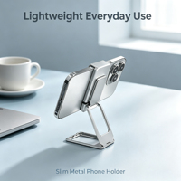 Support de téléphone universel multi-formes octogonales en alliage, magnétique, pliable pour lit, forte stabilité, idéal pour le streaming en direct