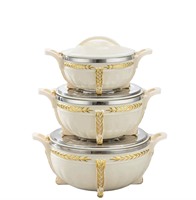 Juego de Recipientes Térmicos Comerciales de Alta Resistencia, 3L 7L 10L, Contenedor para Almacenamiento de Alimentos Calientes, Diseño Dorado, para Fiestas Musulmanas, Ramadán, África
