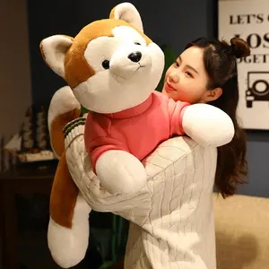 1 pezzo 40/60/80cm adorabile bugiardo Akita giocattoli di peluche per cani di alta quantità bambole imbottite morbido cane cuscino per bambini bambini regali di Natale