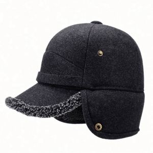Nouvelle Collection Automne Hiver – Casquette de Baseball Épaisse en Caoutchouc Écologique pour Hommes Âgés, Chaudes et Décontractées avec Cache-Oreilles Fourrés pour l'Extérieur - Product Image 2