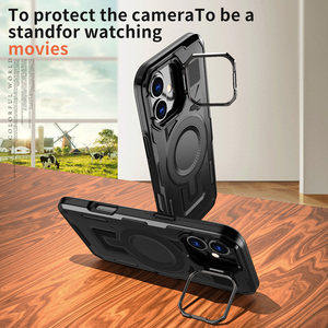 <span class=keywords><strong>Coque</strong></span> de téléphone de protection complète du corps Support magnétique pour caméra en alliage de zinc pour <span class=keywords><strong>iPhone</strong></span> <span class=keywords><strong>14</strong></span> Pro Max Defender Luxury Armor - Product Image 3