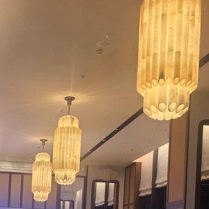 Marbre Épais Bambou Tube <span class=keywords><strong>Colonne</strong></span> <span class=keywords><strong>Colonne</strong></span> Lustre Lumières Décoration Clubhouse Bar Comptoir Restaurant Marbre Pendentif Lampe - Product Image 3