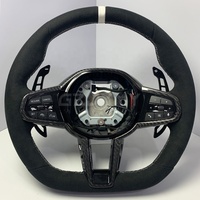 Volant 9040 pour BMW G20 G30 Série G, entièrement en daim, logo blanc, surpiqûres blanches, sans perforation, sport personnalisé