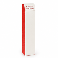 Boîte pliante personnalisée rouge et blanche avec extrémité pliée, impression CMYK et dorure argentée, pour emballage de tubes cosmétiques et de soins de la peau