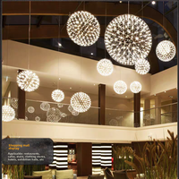 Lustre sphérique moderne et créatif Addison en forme de pissenlit gypsophile, LED E26, hauteur réglable, usage commercial, salon