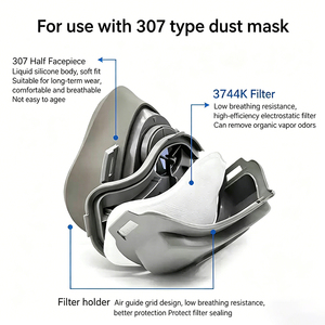 Masque anti-poussière Yihu 307 <span class=keywords><strong>à</strong></span> fixation sur la tête, <span class=keywords><strong>filtre</strong></span> anti-particules industrielles <span class=keywords><strong>pour</strong></span> le polissage de pierres, les mines de charbon et la décoration - Product Image 2