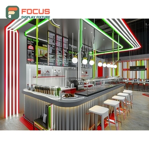 Luxury Coffee Service Counter Condiment <b>Shelf</b> Checkout Area Matte White Cafe Counter Display - Product Image 6